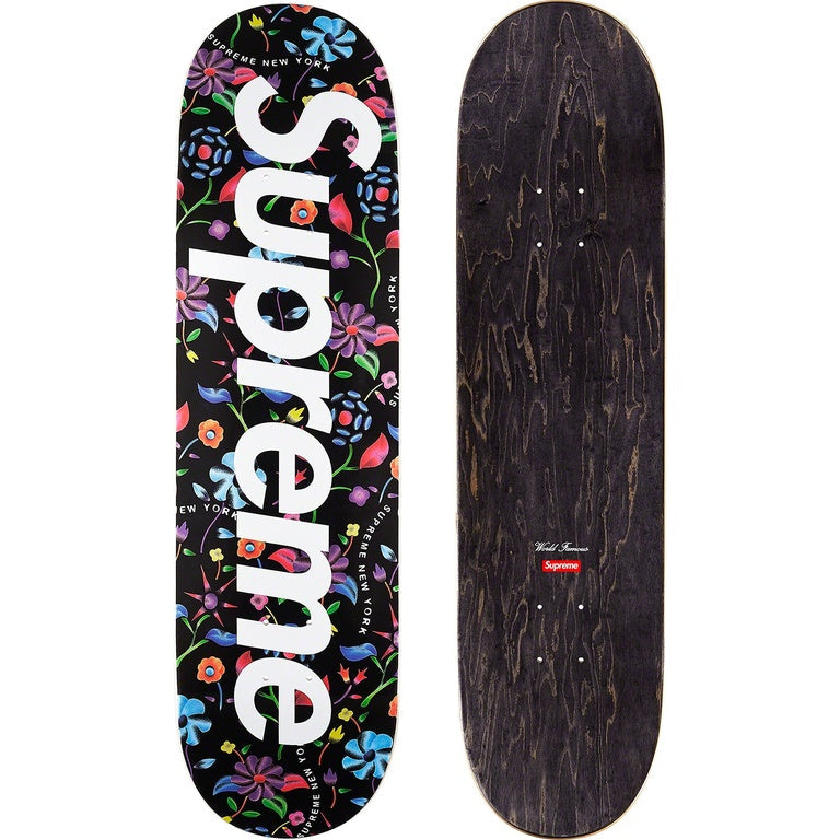Supreme Airbrushed Floral Skateboard Black