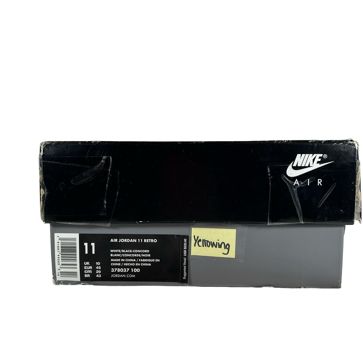 378037 100 Jordan 11 Concord - 11 M (Yellowing)