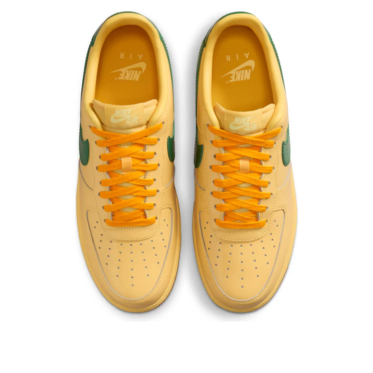 IO4489 700 Nike Air Force 1 Low Patent Leather Topaz Gold Pine Green