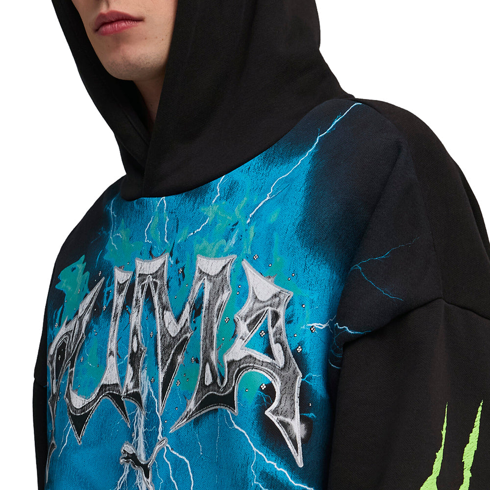 Graphic Vintage Cat Boxy Pullover Hoodie