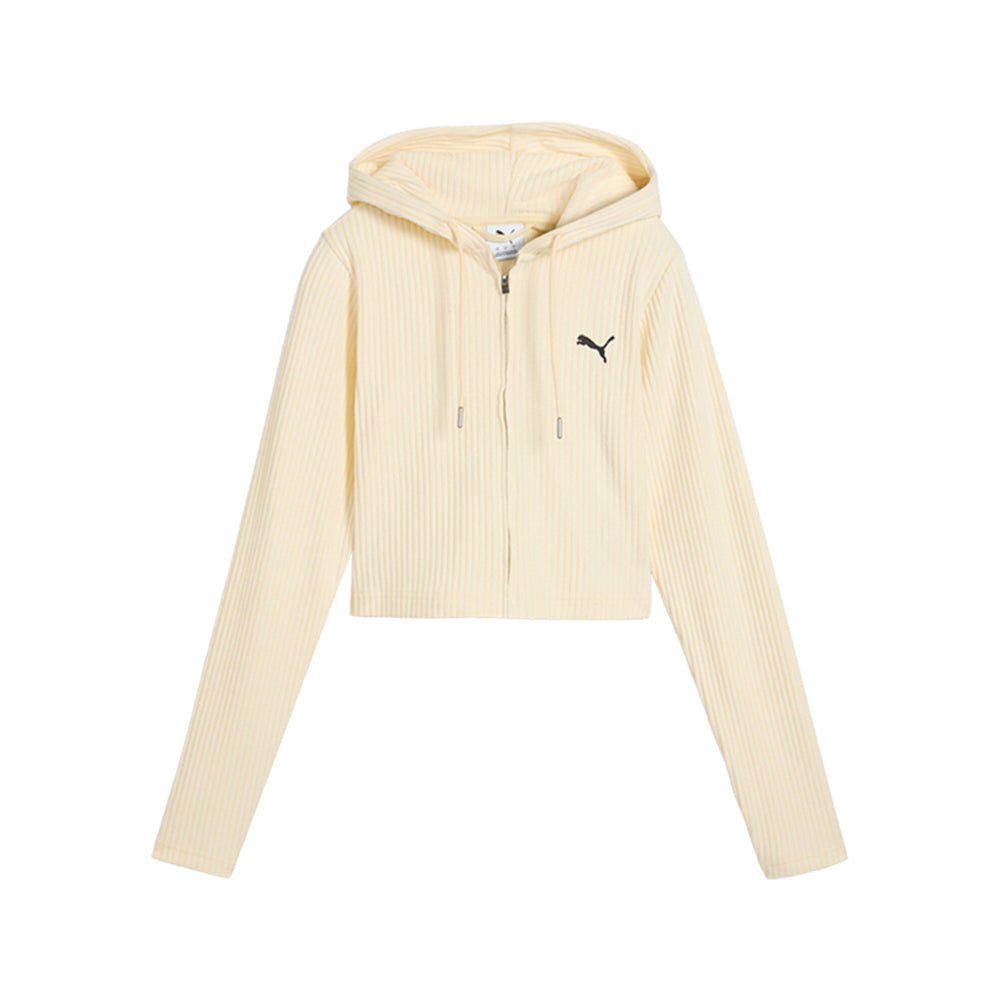 Essentials Ribbed Full-Zip Hoodie