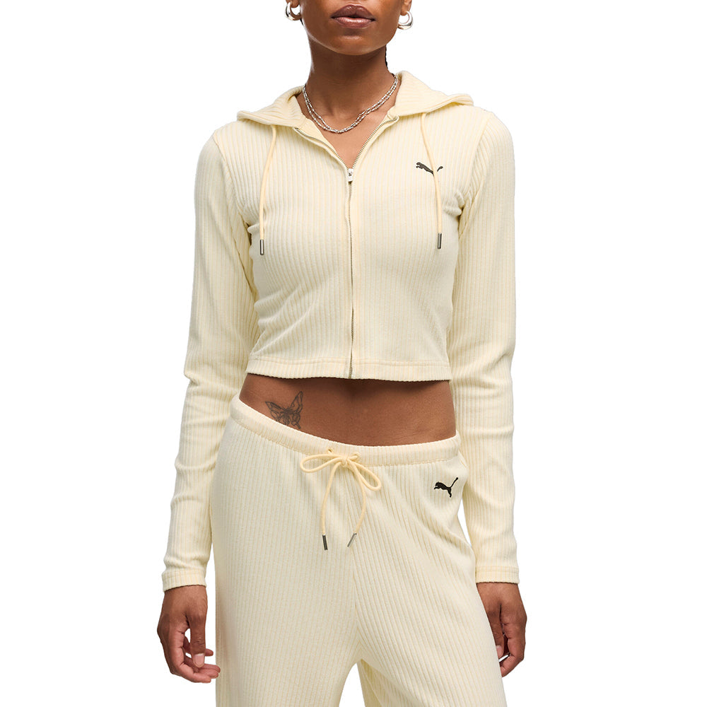 Essentials Ribbed Full-Zip Hoodie