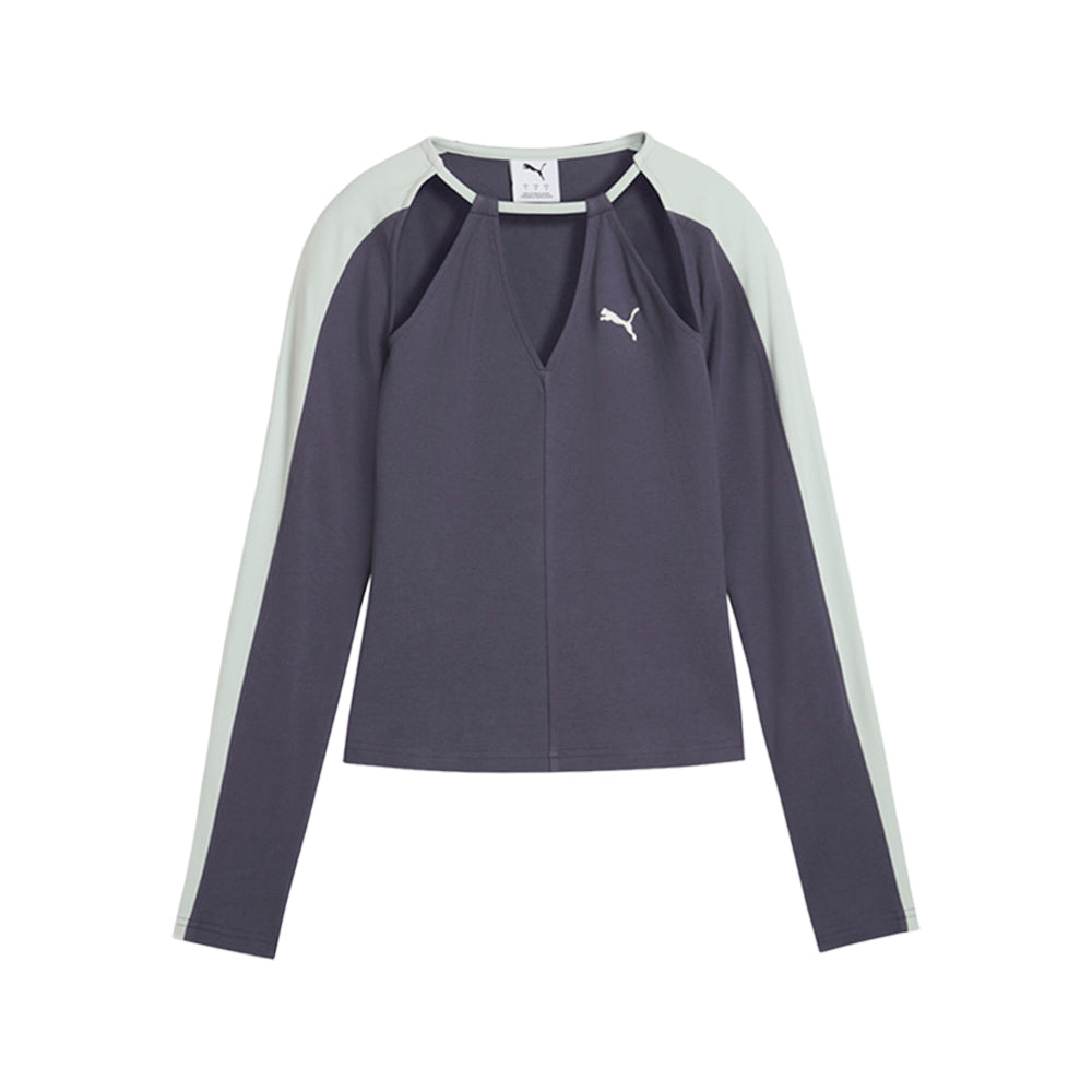 T7 Slim Cut-Outs Long Sleeve Top