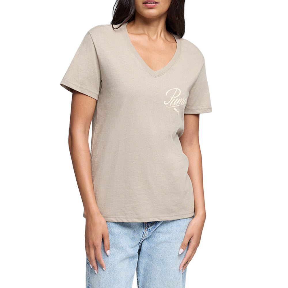 Essentials Script V-Neck Short Sleeve T-Shirt