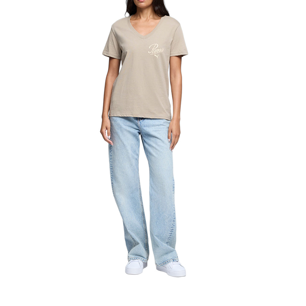 Essentials Script V-Neck Short Sleeve T-Shirt