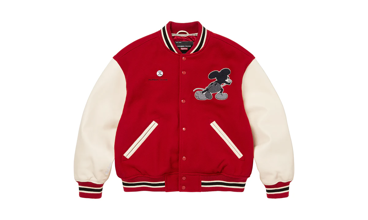 Number (N)ine Mickey Varsity Jacket "FW25 - Red" SU26191