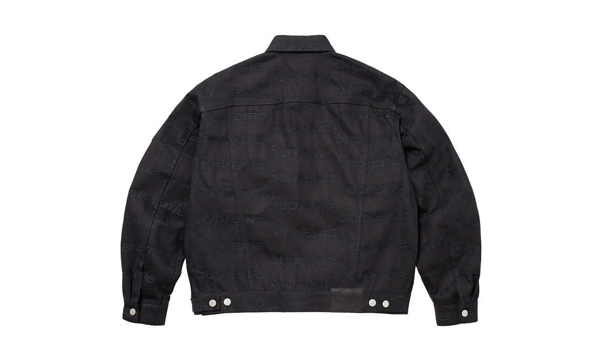 Jacquard Logos Denim Trucker Jacket "FW25 - Black" SU26293