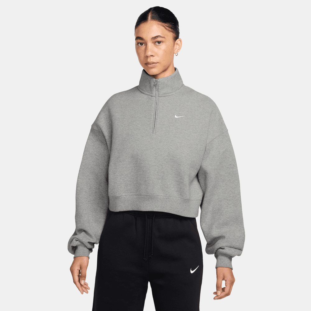 Wmns Nike Studio Fleece Oversized 1/4-Zip Cropped Top