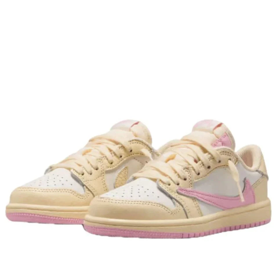 IQ7605 100 Air Jordan 1 Retro Low OG SP Travis Scott Shy Pink (PS)