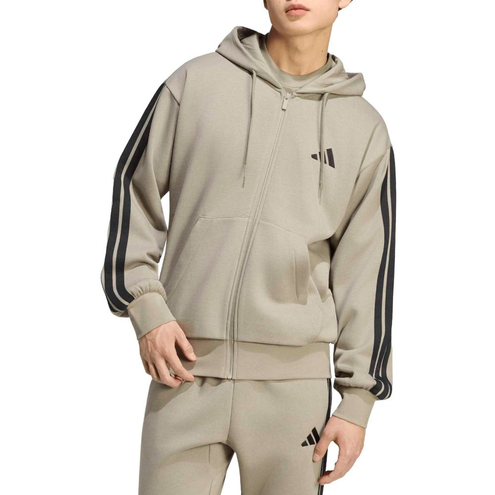 Essentials Three Stripes Fleece Hoodie