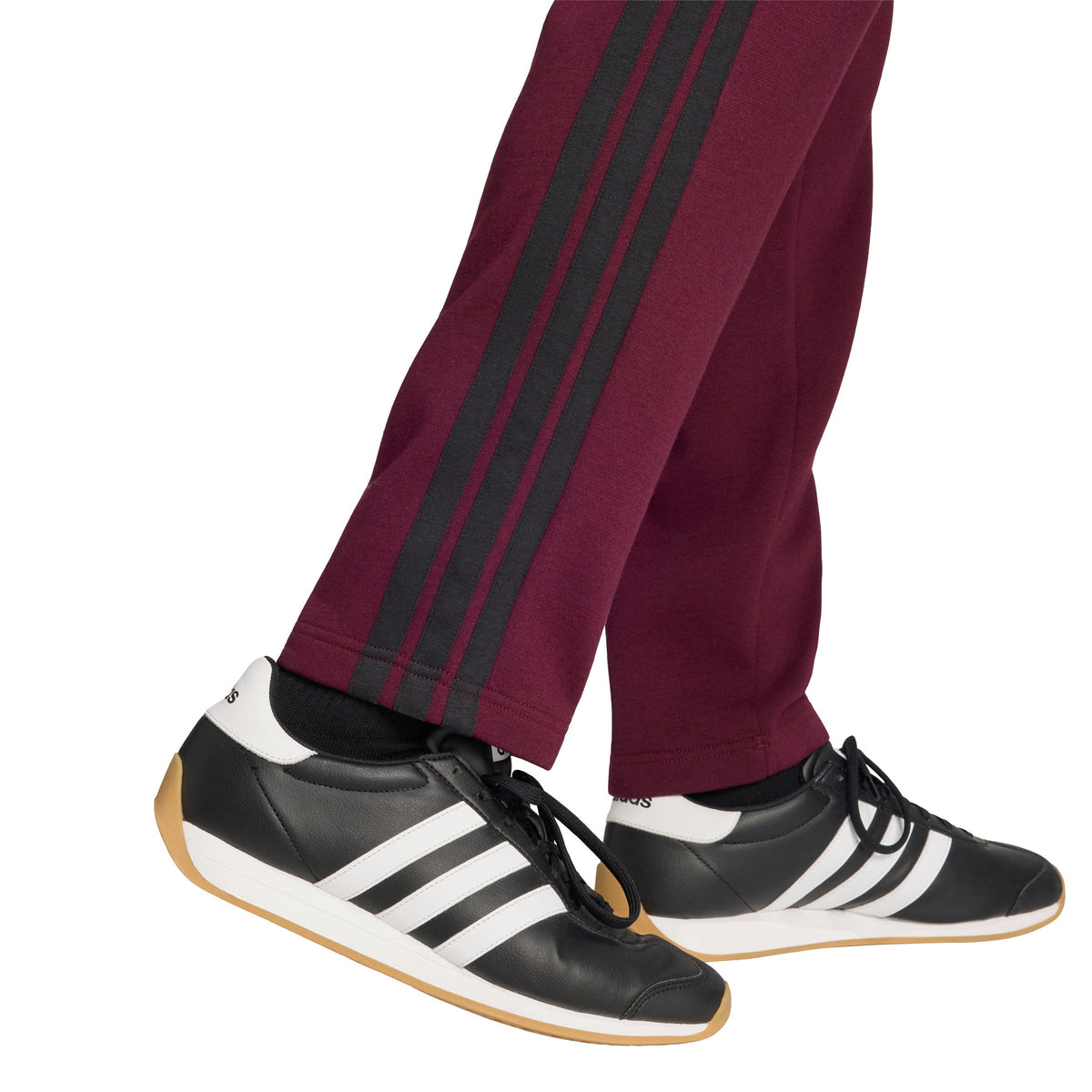 Essentials Three Stripes Fleece Pants Open Hem