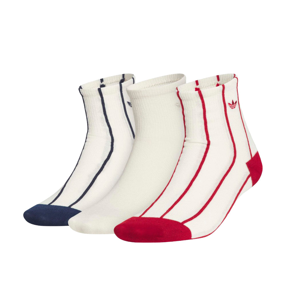 Ori Pinstripe 3pk High Quarter Socks