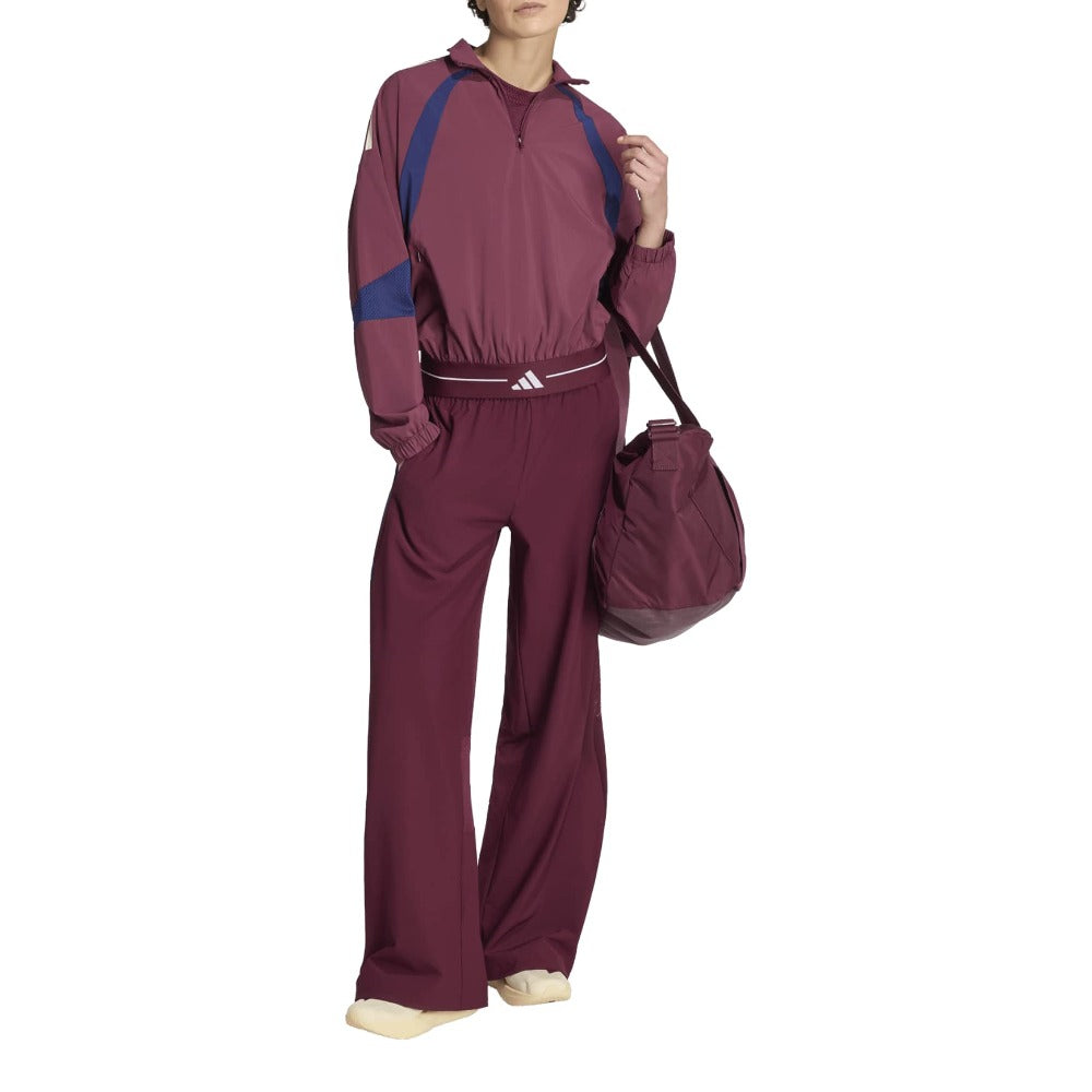 Hyperglam 3-Stripes Color Block Woven 1/4 Zip Track Top