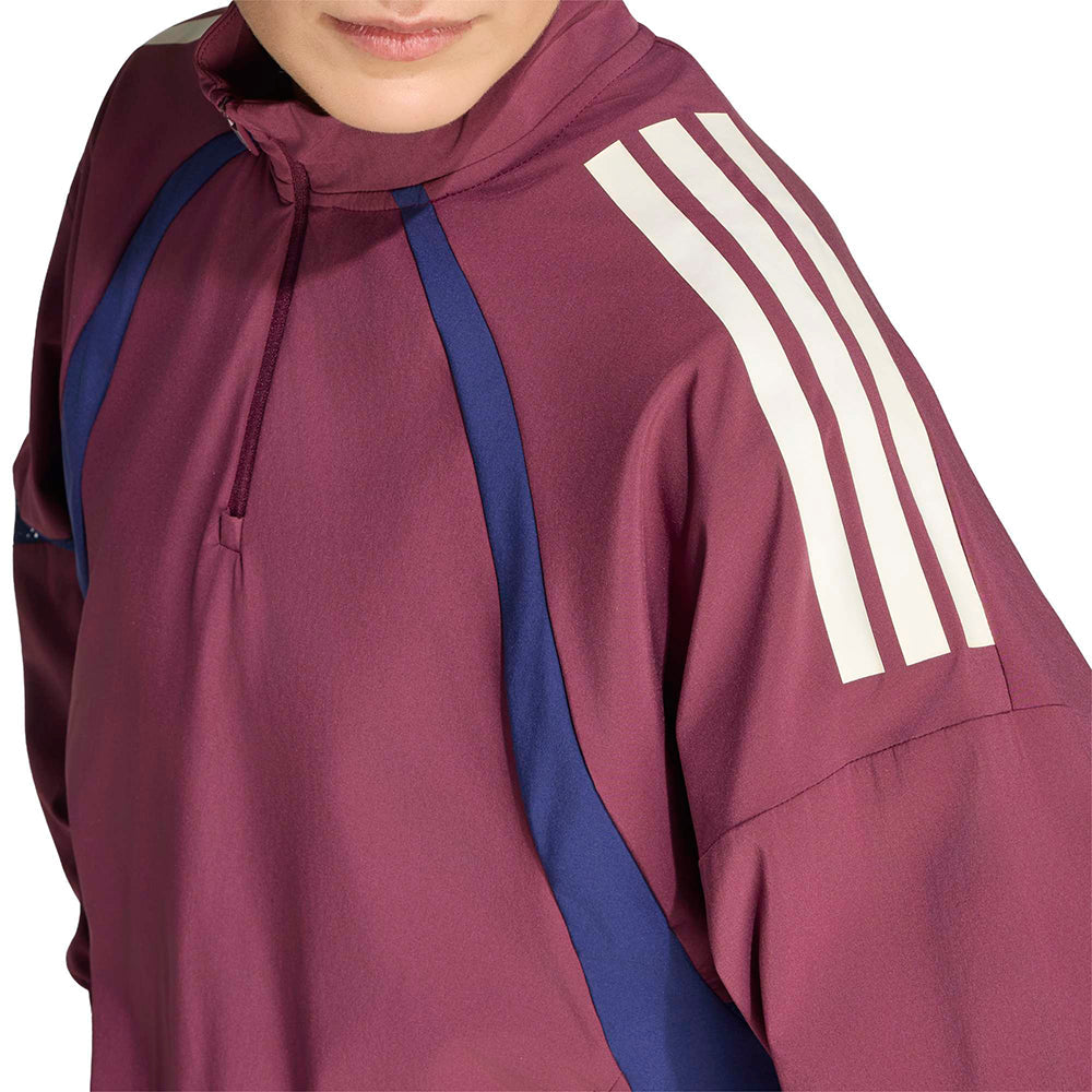 Hyperglam 3-Stripes Color Block Woven 1/4 Zip Track Top