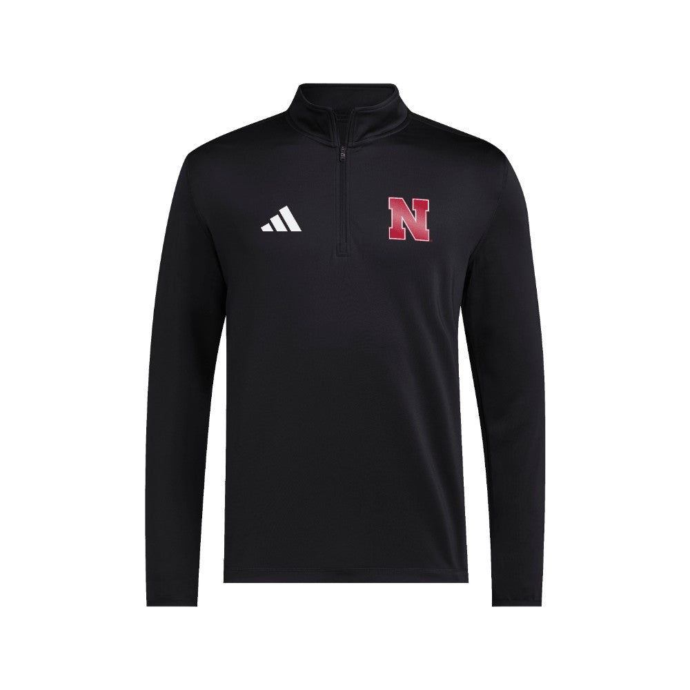 Nebraska Cornhuskers 3-Stripes Long Sleeve Quarter Zip Sweatshirt