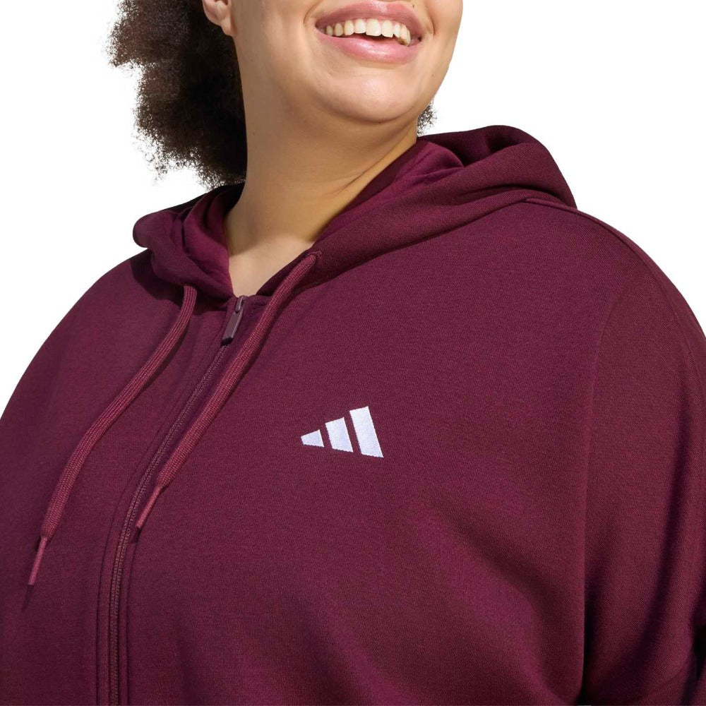 Essentials 3-Stripes Full-Zip Fleece Hoodie (PLUS SIZE)