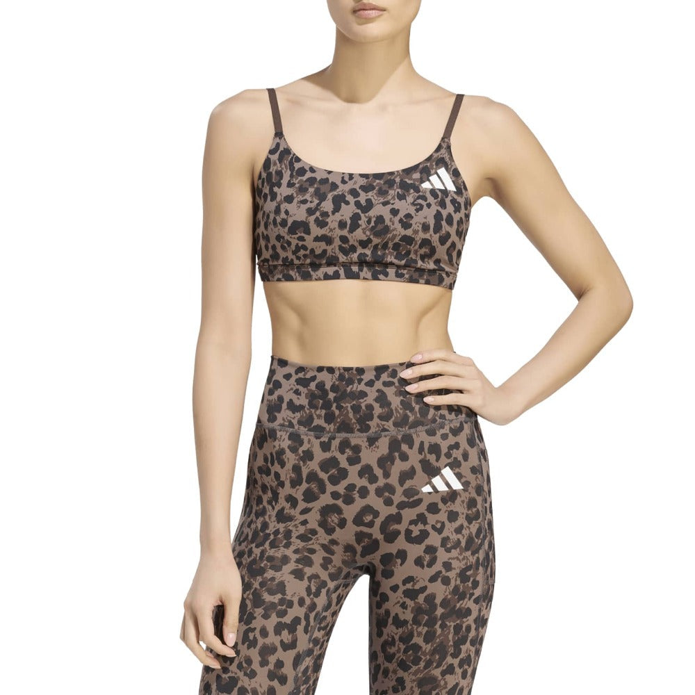Optimé Essentials 3-Stripes Leopard Light Support Bra