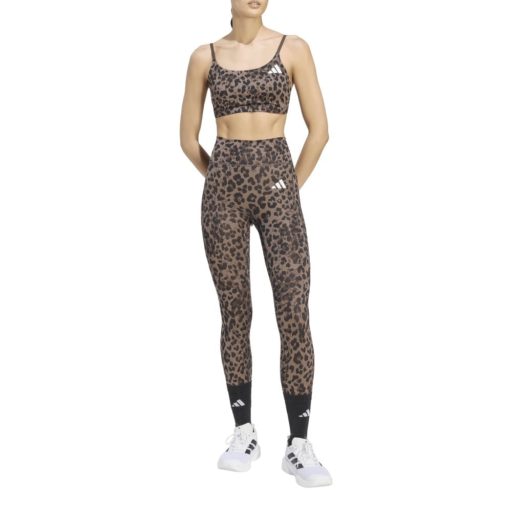 Optimé Essentials 3-Stripes Leopard Light Support Bra