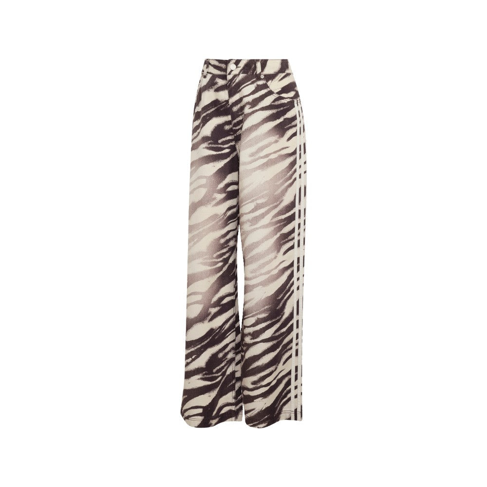Adilenium Season 6 Zebra Print Wide Leg Denim Pants