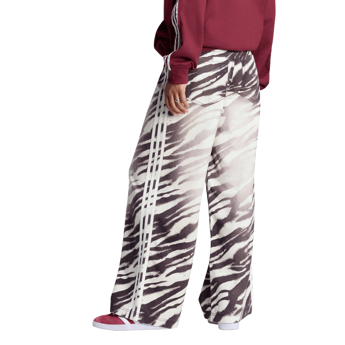 Adilenium Season 6 Zebra Print Wide Leg Denim Pants