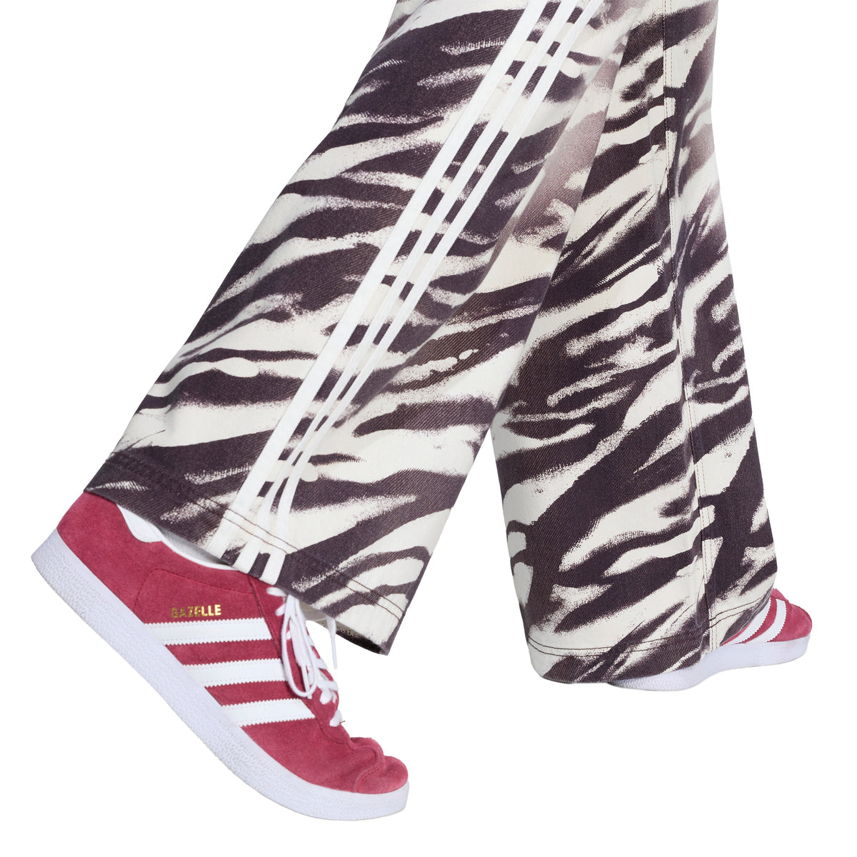 Adilenium Season 6 Zebra Print Wide Leg Denim Pants