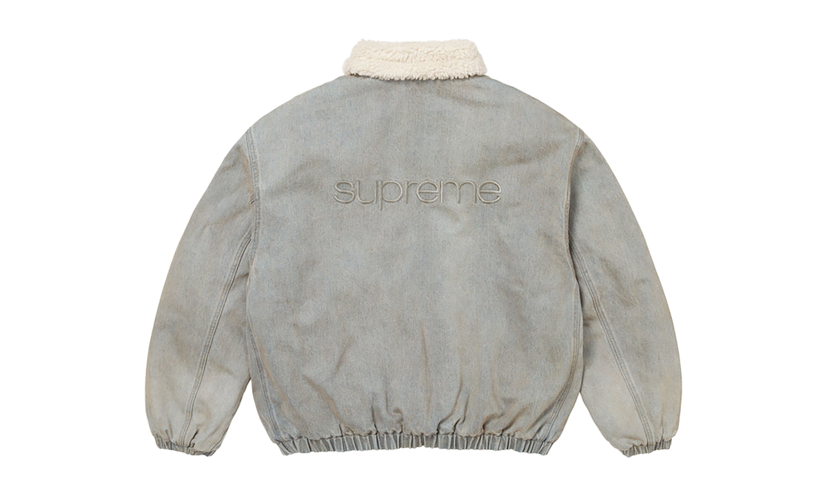 Faux Shearling Lined Bomber Jacket "FW26 - Washed Grey" SU28912