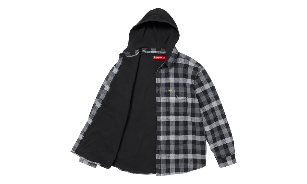 Plaid Waffle Hooded Jacket "FW24 - Black / Multicolor" SU28107