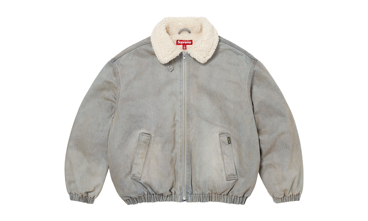 Faux Shearling Lined Bomber Jacket "FW26 - Washed Grey" SU28912