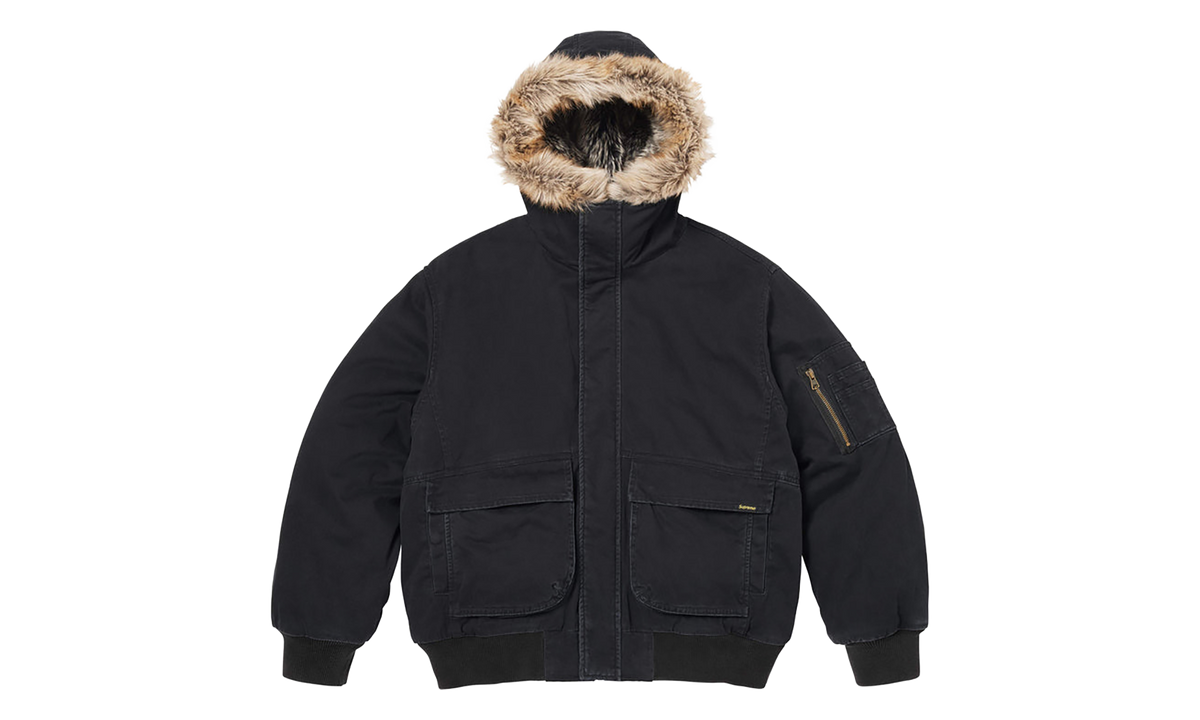 Reversible Faux Fur Hooded Work Jacket "SS26 - Black" SU27011