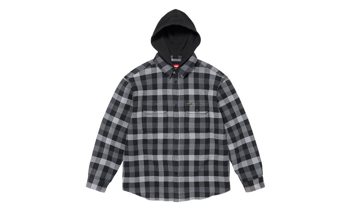 Plaid Waffle Hooded Jacket "FW24 - Black / Multicolor" SU28107