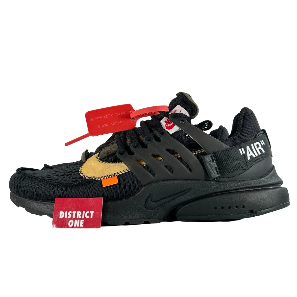 AA3830 002 Nike Air Presto Off-White Black - 13 M (Swooshes Yellowing)