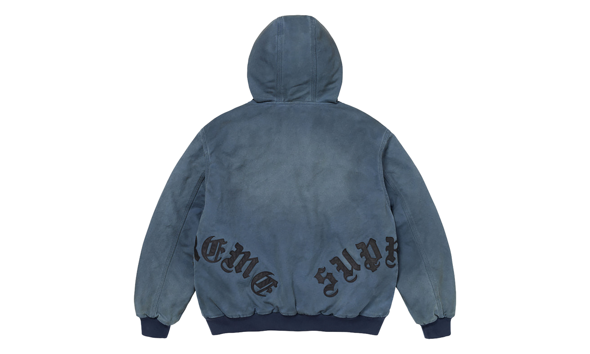 Leather Applique Hooded Work Jacket "FW26 - Navy" SU28524