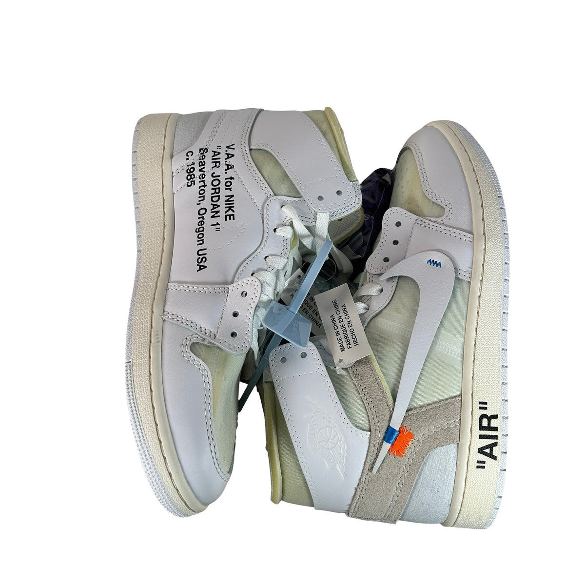 AA3834 100 Air Jordan 1 Retro High Virgil Abloh Archive Alaska - 9 M (Yellowing)