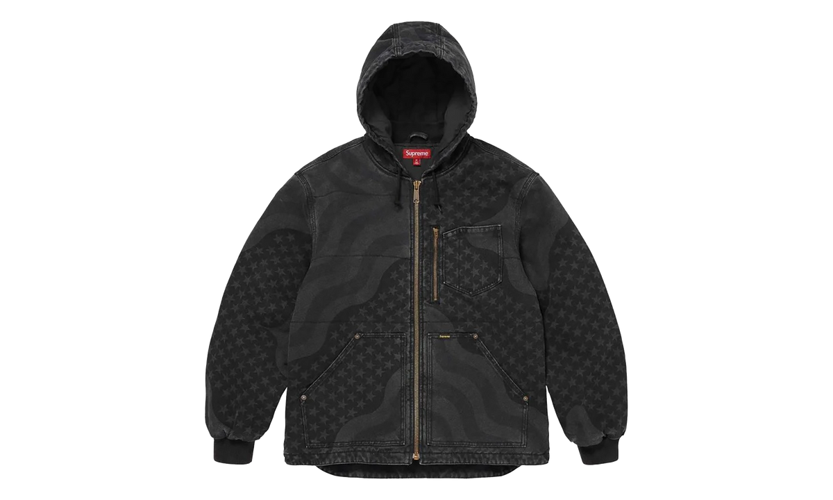 Flag Quilted Hooded Work Jacket "SS26 - Black" SU27532