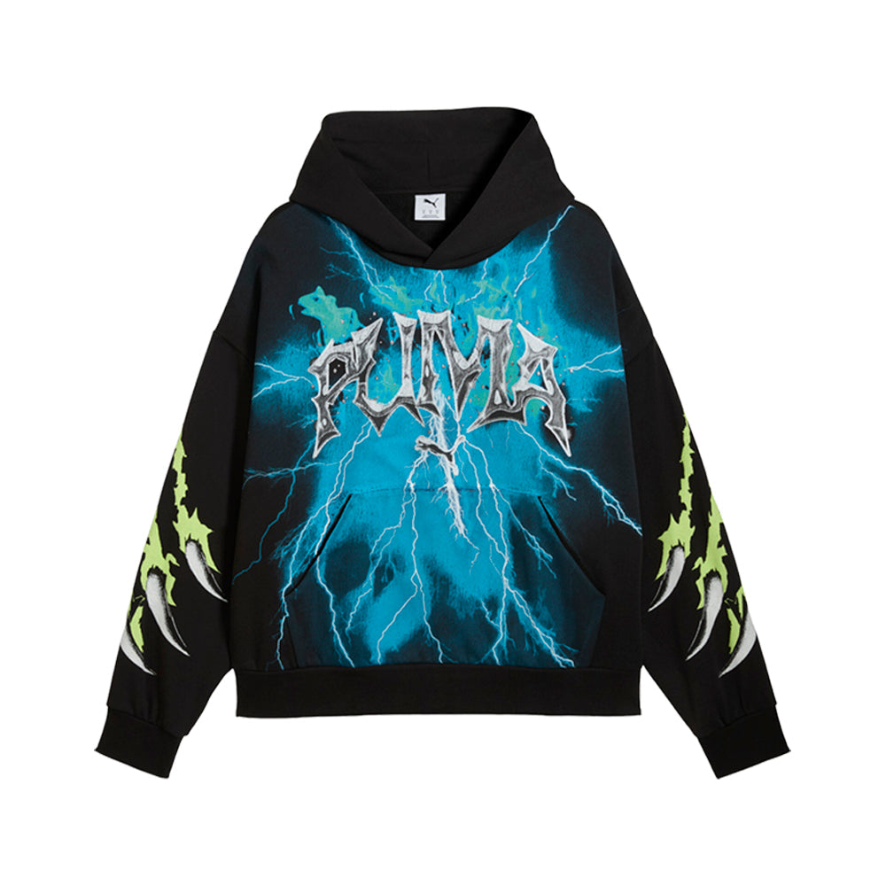 Graphic Vintage Cat Boxy Pullover Hoodie