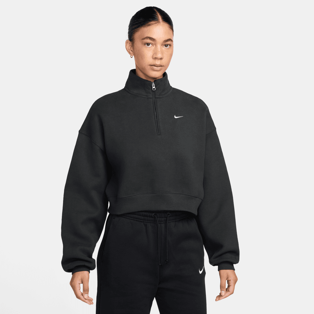Wmns Nike Studio Fleece Oversized 1/4-Zip Cropped Top