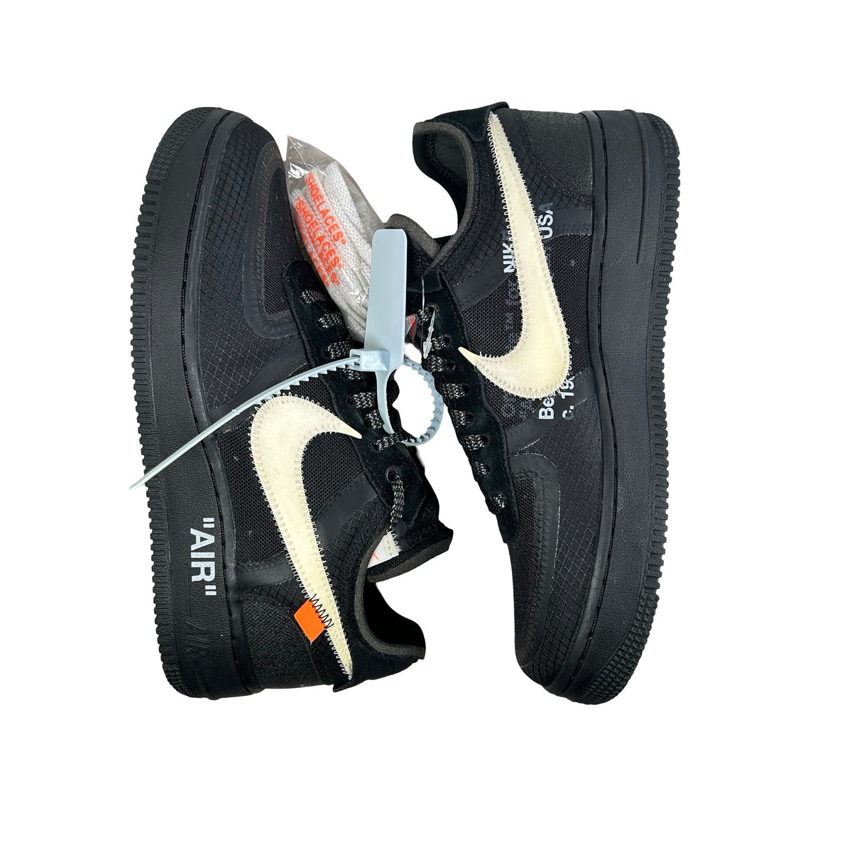 AO4606 001 Nike Air Force 1 Low Off-White Black White [CONDITIONAL] - 6.5 M (Slight yellowing on swoosh)