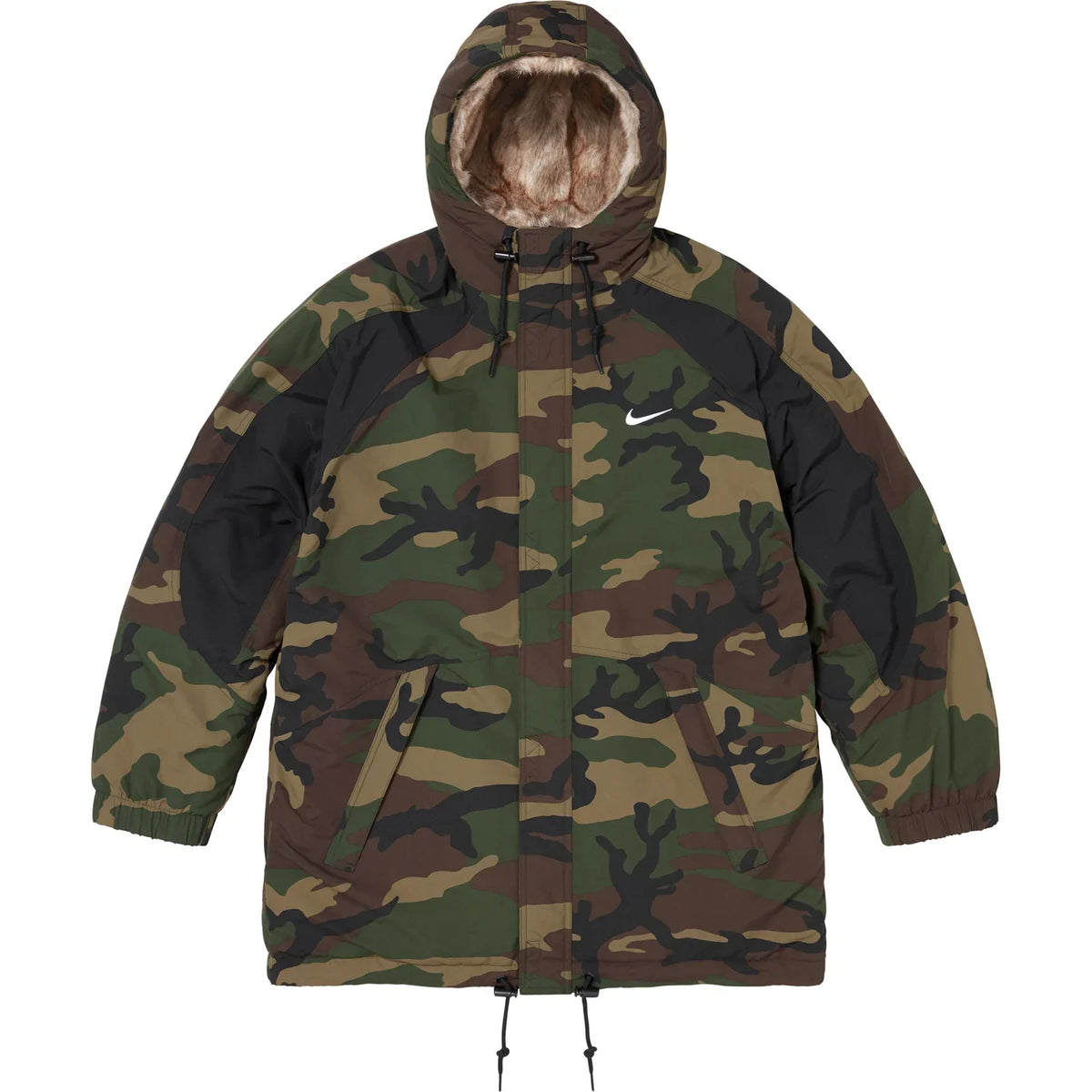 Supreme Nike Faux Fur Reversible Parka Woodland Camo