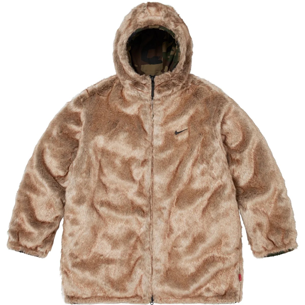 Supreme Nike Faux Fur Reversible Parka Woodland Camo