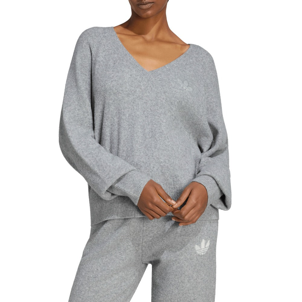 Essentials Knit V-Neck Sweatshirt Long Sleeve