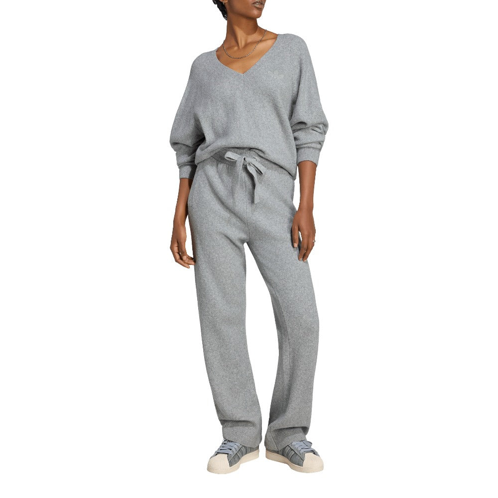 Essentials Knit V-Neck Sweatshirt Long Sleeve