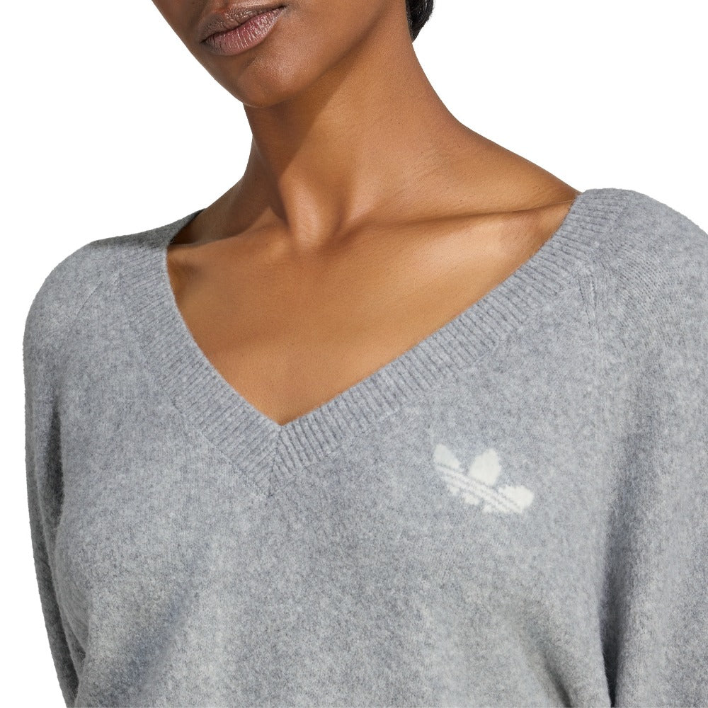 Essentials Knit V-Neck Sweatshirt Long Sleeve