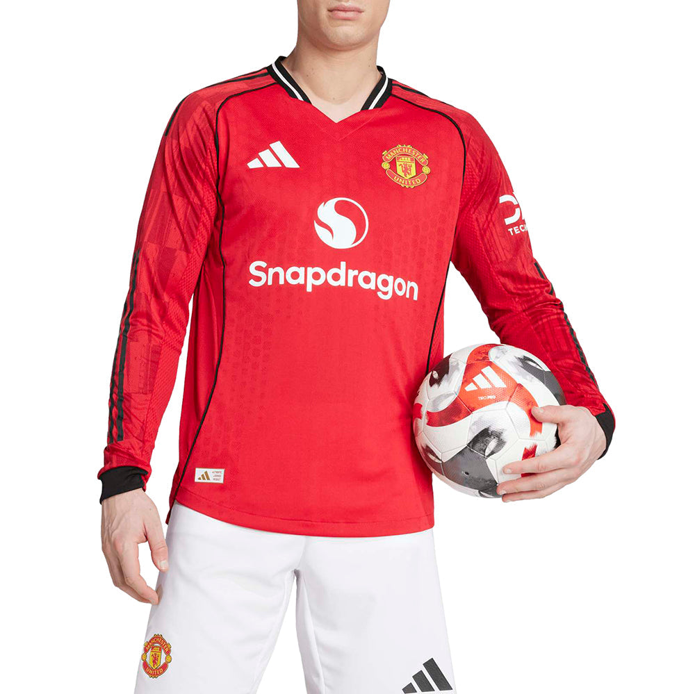 Manchester United 25/26 Long Sleeve Home Authentic Jersey