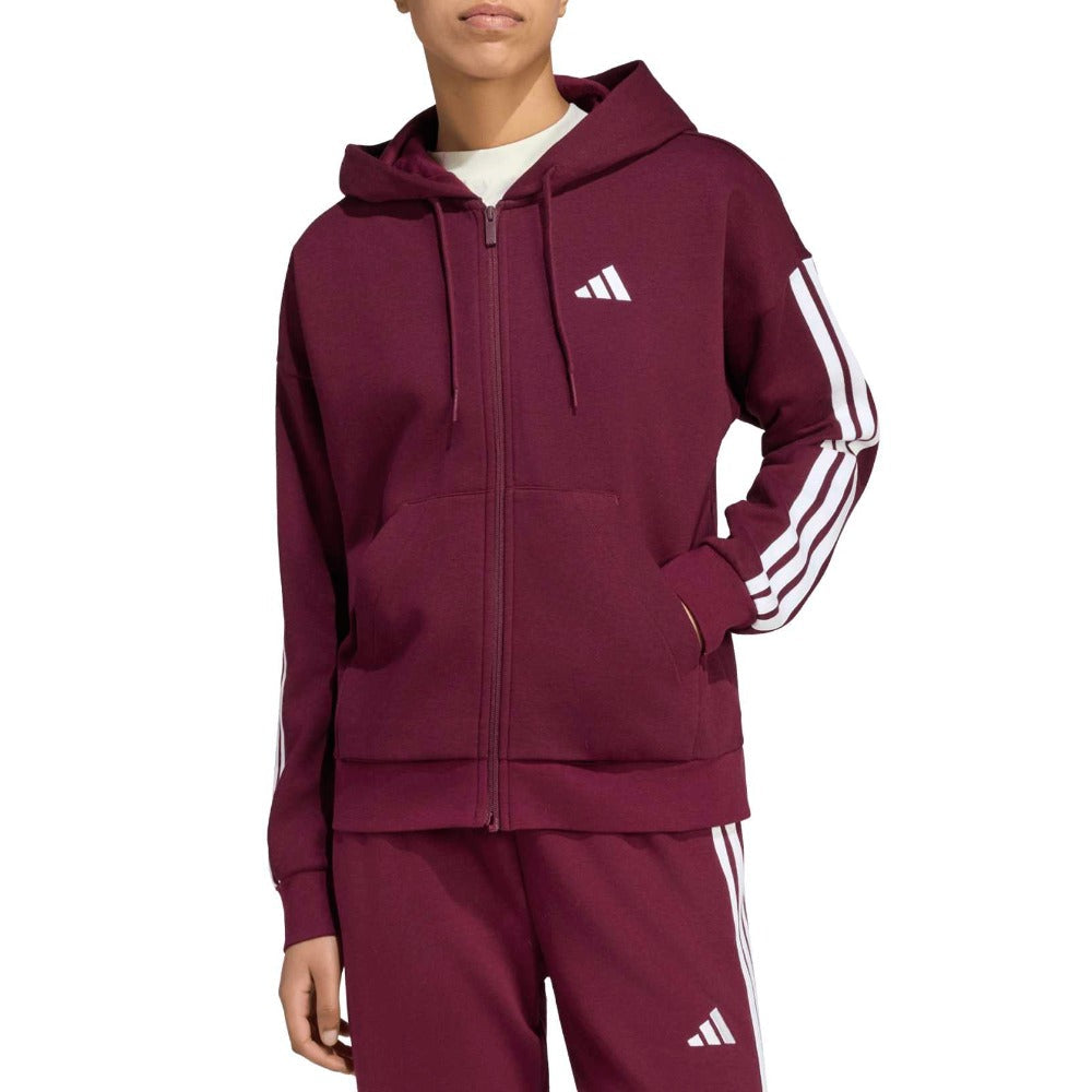 Essentials 3-Stripes Full-Zip Fleece Hoodie