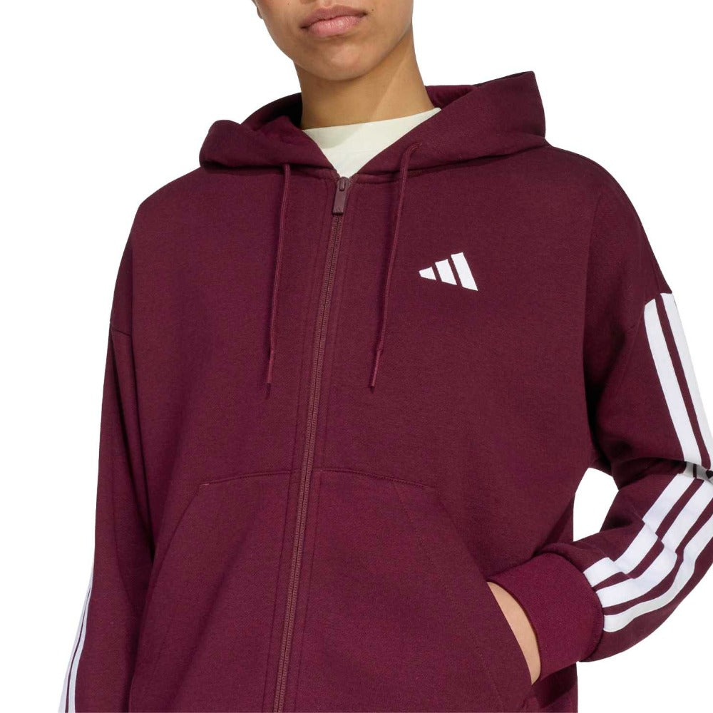 Essentials 3-Stripes Full-Zip Fleece Hoodie