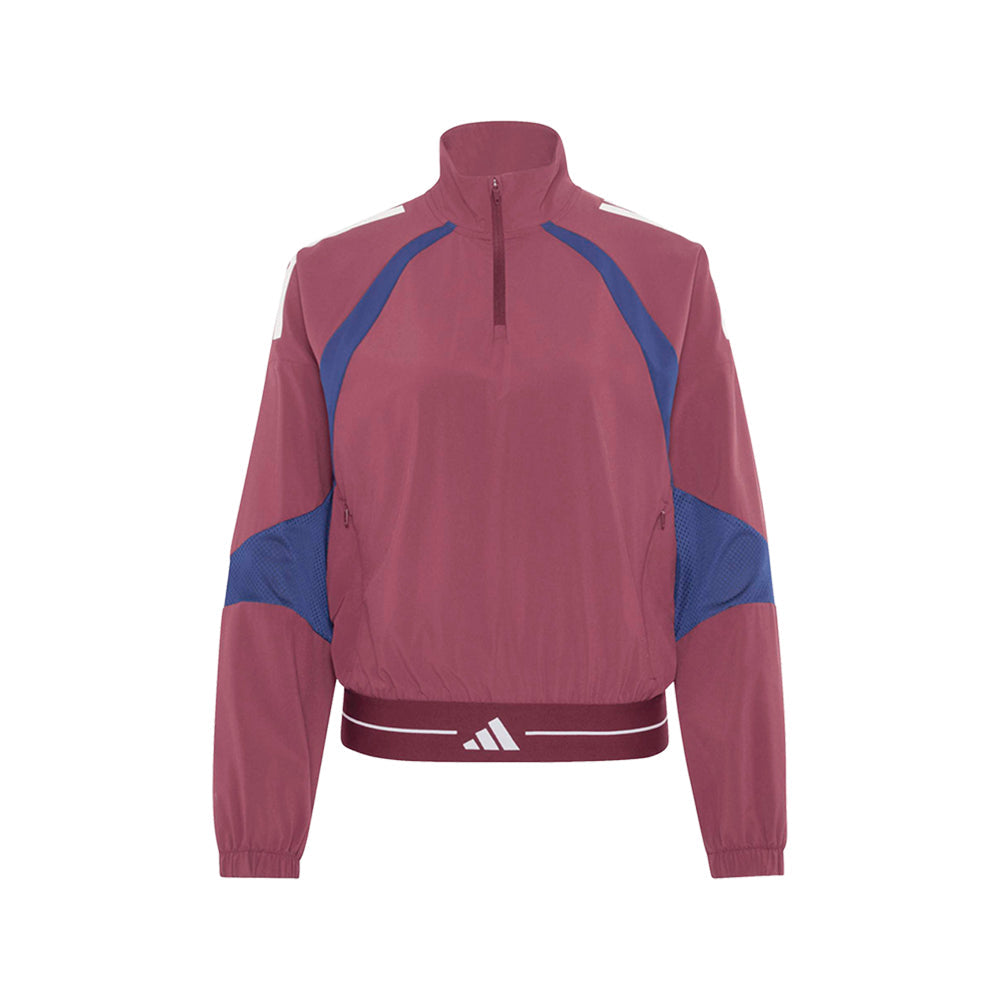 Hyperglam 3-Stripes Color Block Woven 1/4 Zip Track Top