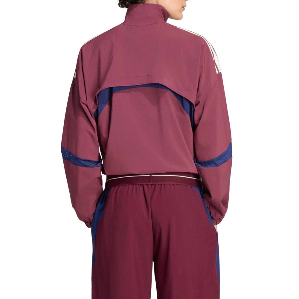 Hyperglam 3-Stripes Color Block Woven 1/4 Zip Track Top