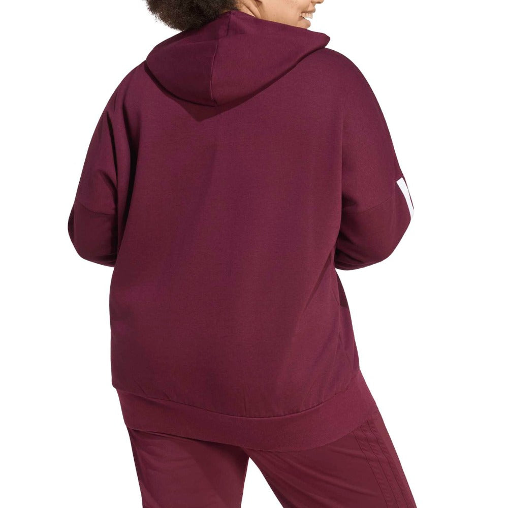 Essentials 3-Stripes Full-Zip Fleece Hoodie (PLUS SIZE)