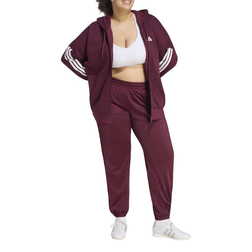 Essentials 3-Stripes Full-Zip Fleece Hoodie (PLUS SIZE)