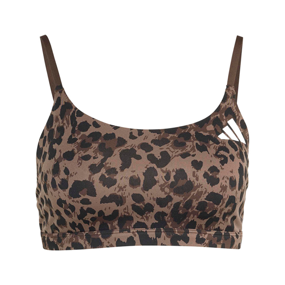 Optimé Essentials 3-Stripes Leopard Light Support Bra